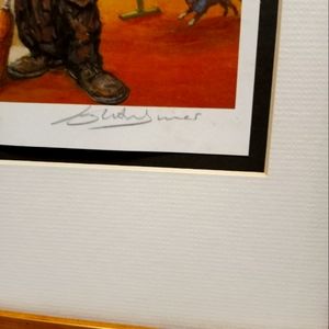Emmett Kelly Circus painting.  Signed and sealed.